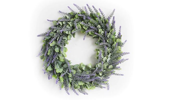 Faux Lavender Garland Window Wreath