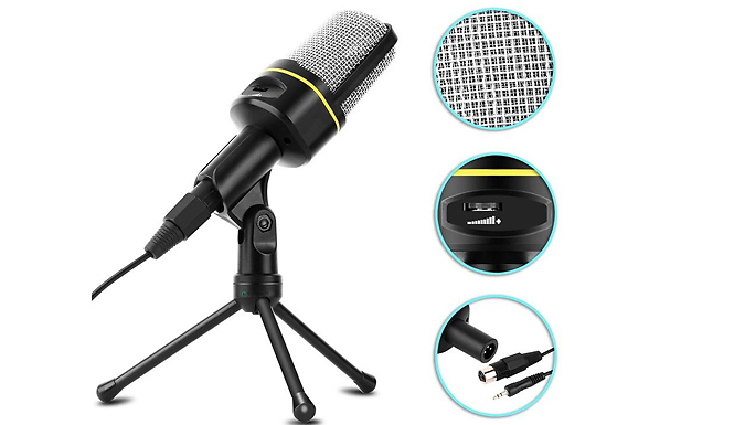 Condenser Microphone With PC 3.5mm Wire & Tripod