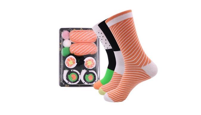 3, 4 or 5-Piece Unisex Sushi Socks Gift Set