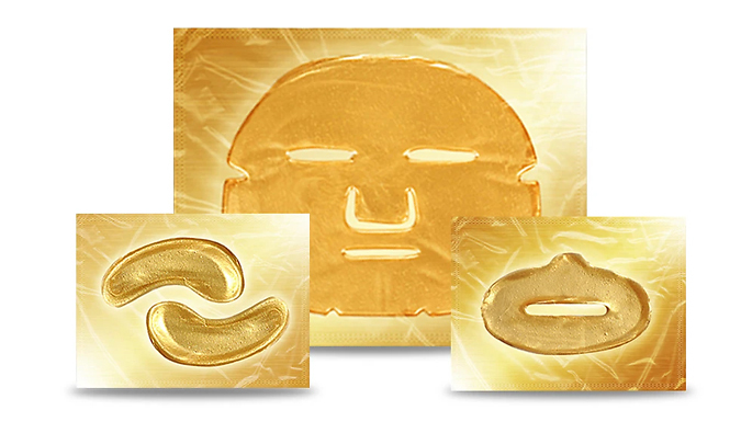 30-Piece Crystal Collagen Gold Face, Lip & Eye Mask Bundle Deal Price £9.99