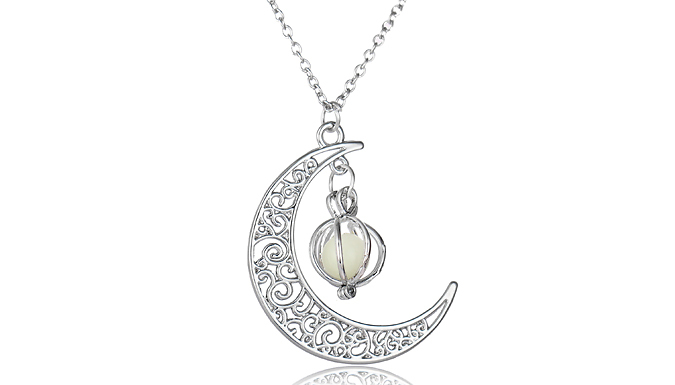 Glow-in-the-Dark Moon Necklace - 4 Colours