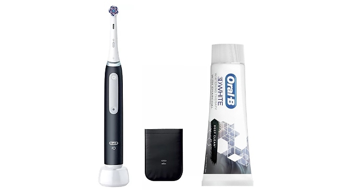 Oral-B iO3 2-Mode Electric Toothbrush with Charcoal Toothpaste!