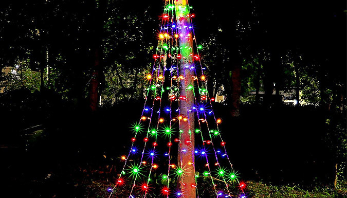 LED Waterfall Christmas Tree Lights - 3 Colours at Go Groopie IE