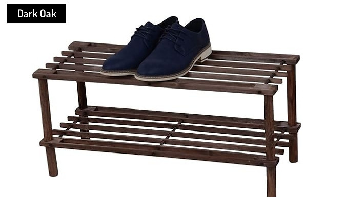 Dark wood shoe on sale rack