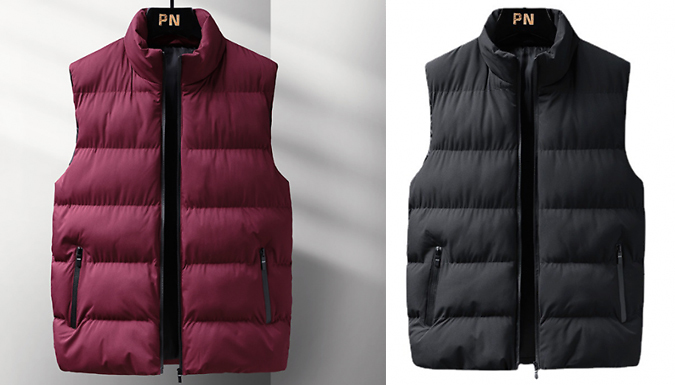 Men's Puffer Vest Jacket - 4 Colours & 7 Sizes from Go Groopie IE