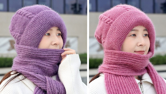 Fluffy One-Piece Scarf Cap - 6 Colours