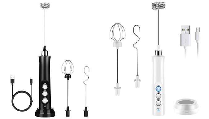 3-in-1 Rechargeable Milk Frothing Set - 2 Colours
