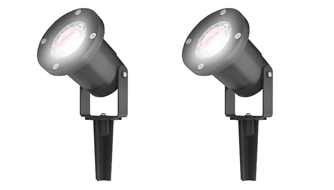 2-Pack of Wi-Fi Bluetooth Dimmable LED Spike Garden Lights