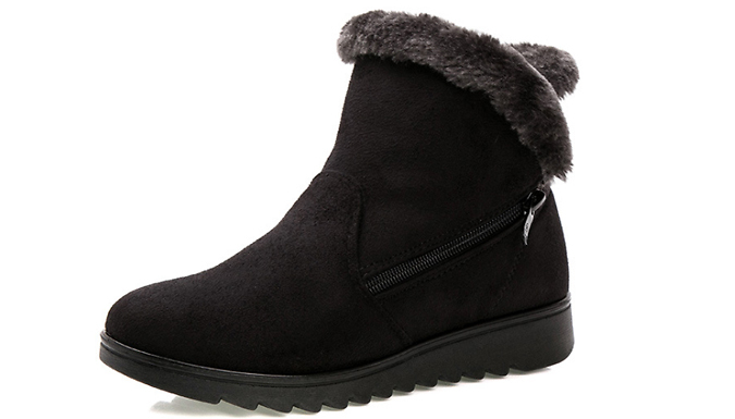 Faux Fur-Lined Winter Boots - 3 Colours & 4 Sizes