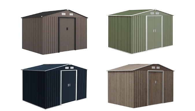 9ft x 6ft Metal Garden Storage Shed - 5 Colours!