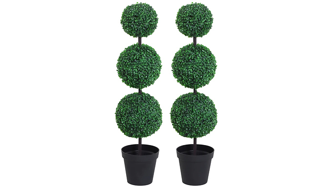 Set of Two Outsunny Taro Tree Artificial Plants
