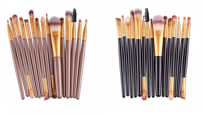 15-Piece Soft Synthetic Make-Up Brush Set - 9 Designs
