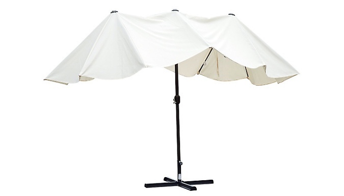 Giant Twin Parasol with Crank - 6 Colours