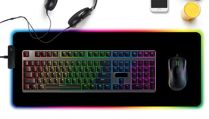 Colour Changing LED Mouse & Keyboard Pad - 6 Designs