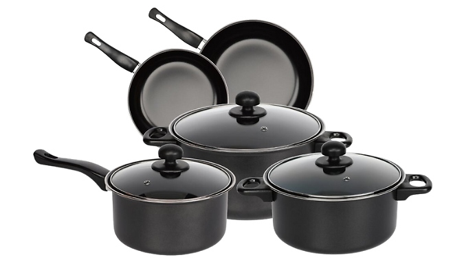 Black 8-Piece Non-Stick Cookware Set