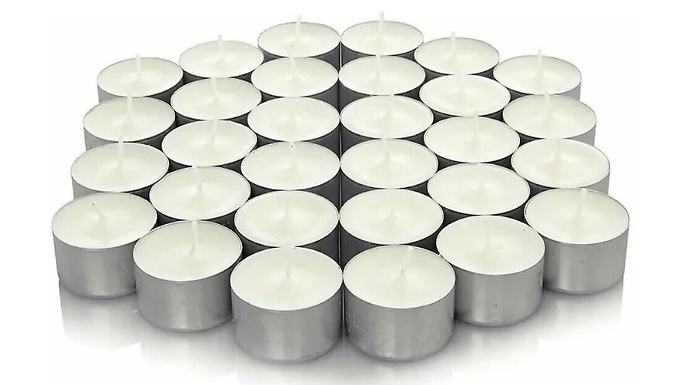 100-Pack Unscented Long-Burn Tea Lights