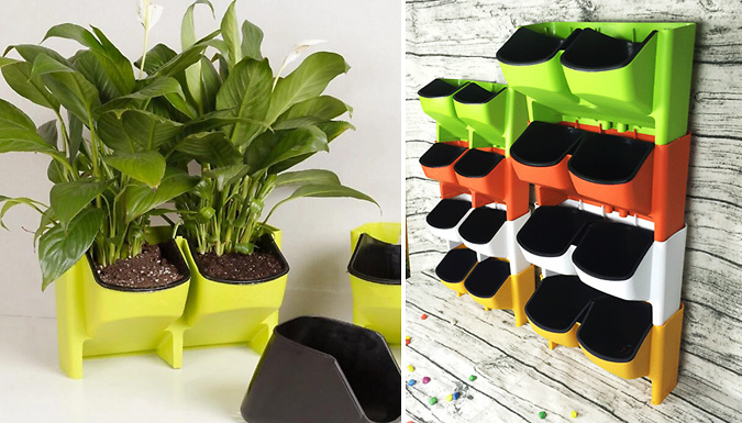 MBLogic Wall Hanging Double Garden Planter Pot - 4 Colours & 2 Sizes