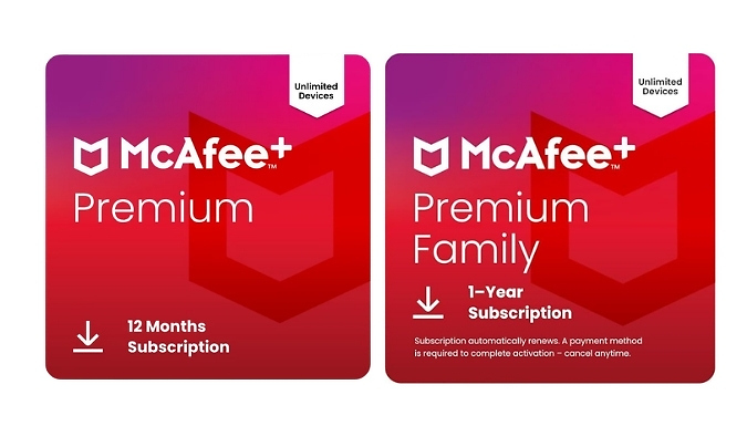 McAfee Premium Plus - Individual or Family Unlimited Devices for 1 Year