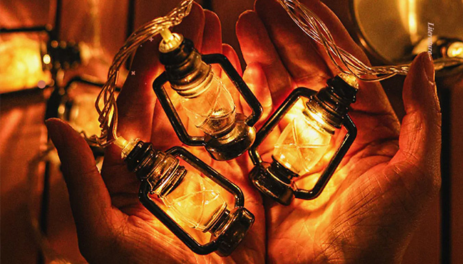 5 or 7m Solar Retro Kerosene Bottle String Lights