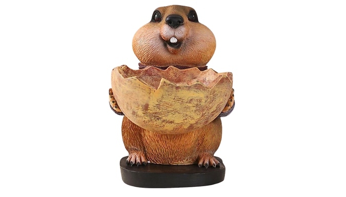 Woodchuck Storage Ornament with USB Light