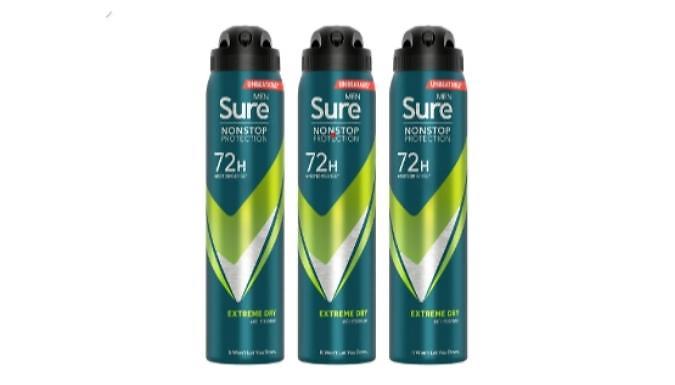 3-Pack Sure Men's 72-Hour Non-Stop Anti-Perspirant - 6 Options