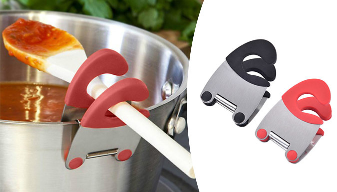 SecretStorz Stainless Steel Pot Clip Utensil Holder - 2 Colours & 3 Options