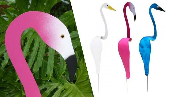 PinkPree 3D Spinning Flamingo Garden Lawn Decoration - 1 or 2-Pack in 8 Colours
