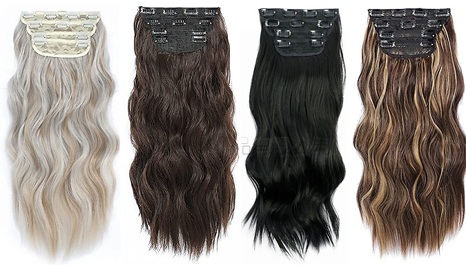 4-Piece Clip-In Synthetic Hair Extension Set - 5 Shades