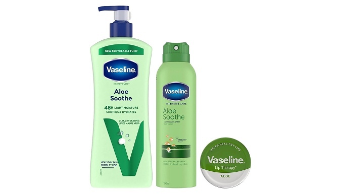 3-Piece Vaseline Aloe Vera Soothe Bundle
