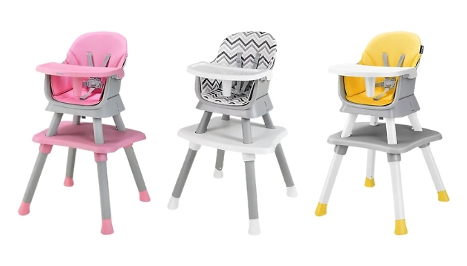 6-in-1 Baby Booster High Chair with Harness & Tray - 3 Colours