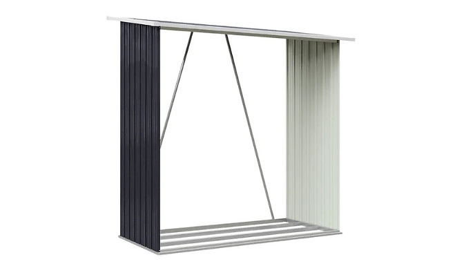 Outdoor Metal Firewood Shed for Log Storage