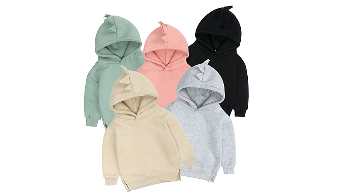 Kids Dinosaur Spike Pullover Hoodie - 6 Colours & 5 Sizes