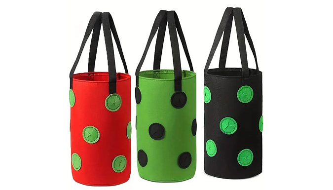 1x or 2x Felt Hanging Planter Bags - 3 Colours