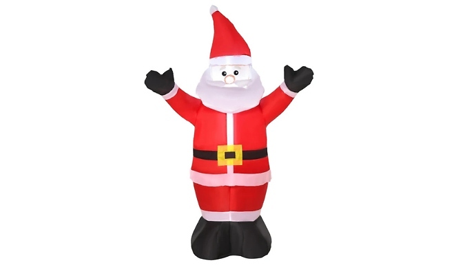 HOMCOM 4ft Inflatable Christmas Santa Claus Decoration