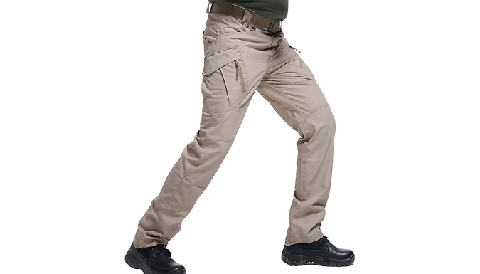 Men's Multi Pocket Cargo Trousers - 4 Colours & 6 Sizes. at Go Groopie