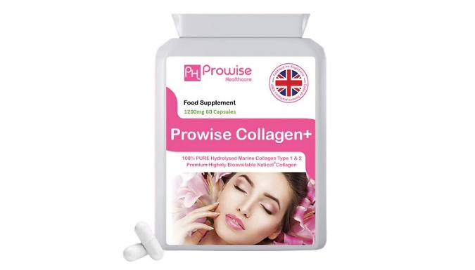 Youthful & Supple Skin Hydrolysed Marine Collagen Capsules - 1200mg!