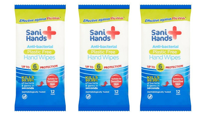 3-Pack of Sani Hands Anti-Bacterial Hand Wipes