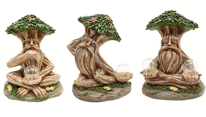 Solar Resin Wise Tree LED Garden Statue - 3 Styles