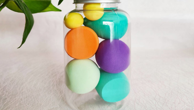 1 or 2-Pack of 7-Piece Makeup Sponge Sets - 6 Colours