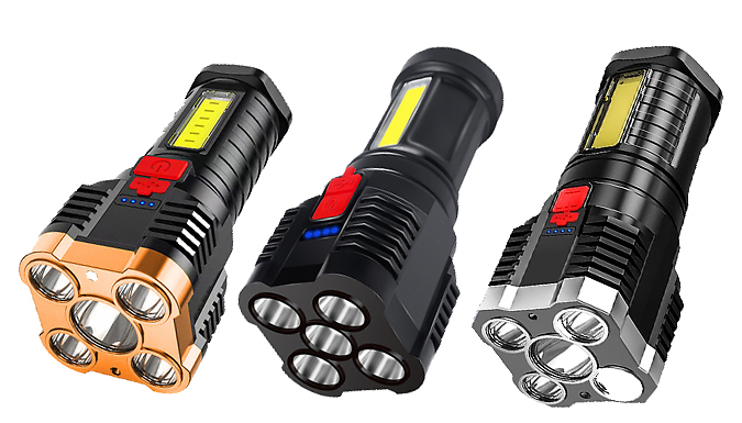 5 Core LED Ultra Bright Flashlight - 3 Colours!