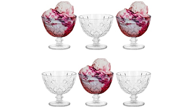 Set of 6 Glass Dessert Bowls