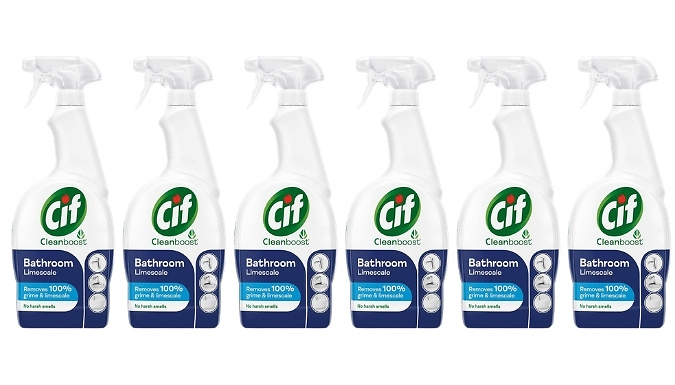 2, 3 or 6-Pack of CIF Cleanboost Bathroom Limescale Cleaner Spray - 700ml