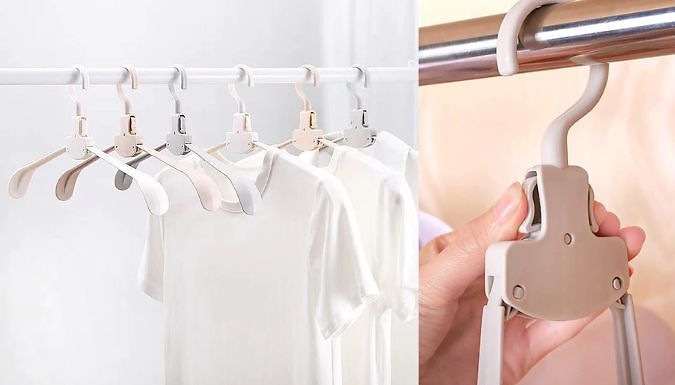 10-Piece Anti-Stretch Foldable Plastic Clothes Hangers - 3 Colours