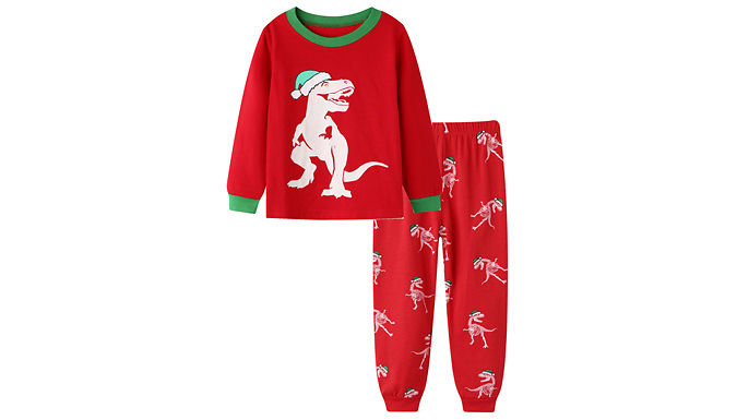 Kid’s Dinosaur Christmas Pyjamas - 3 Designs & 6 Sizes