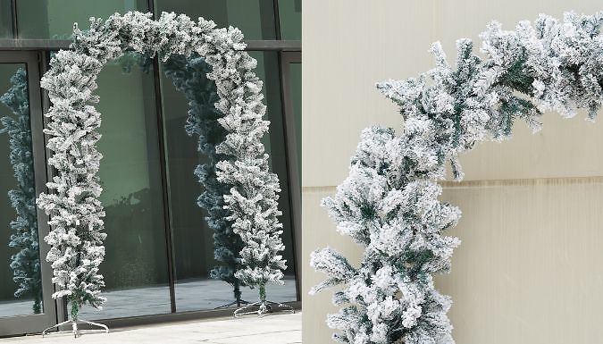 Indoor 8ft Flocked Snow Effect Christmas Tree Arch