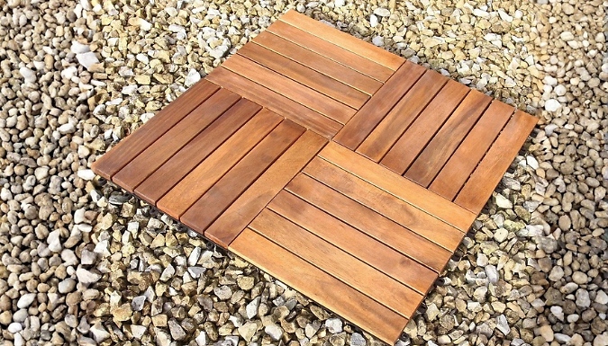 39-Pack Acacia Wooden Decking Tiles