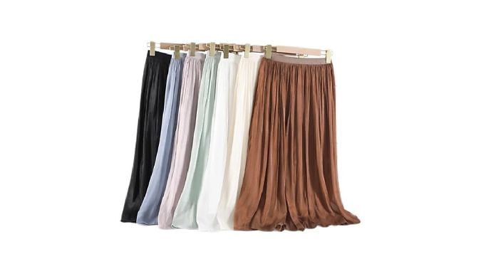 High Waisted Pleated Maxi Skirt - 7 Colours