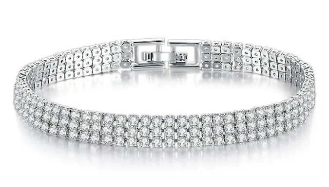 Triple Row Pave Bracelet with Swarovski Elements! - 3 Colours, 2 Gift Set Options