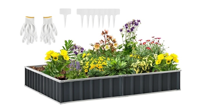 Outsunny 645L Metal Raised Garden Bed