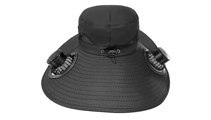 Outdoor Wide-Brimmed Hat with Built-In Solar Fan - 5 Colours!